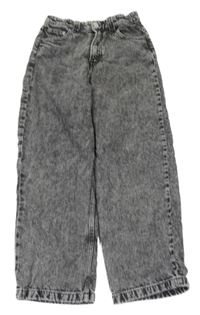 Černo-šedé melírované baggy rifle H&M