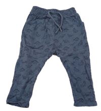 Šedomodré baggy tepláky s dinosaury Vertbaudet