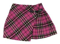 Růžovo-barevná kostkovaná vlněná skort sukně St. Bernard
