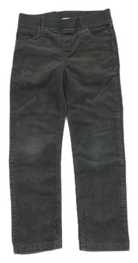 Tmavošedé manšestrové jogger kalhoty s úpletovým pasem H&M