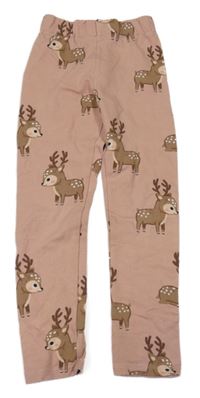 Starorůžové teplé legíny se srnkami H&M