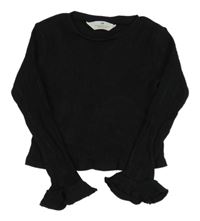 Černé žebrované crop triko H&M