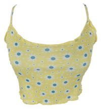 Dámský žlutý kytičkovaný crop top Shein 