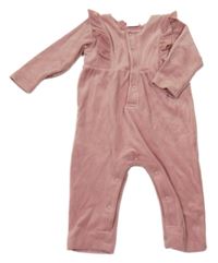 Starorůžový plyšový overal s volánky my wear baby