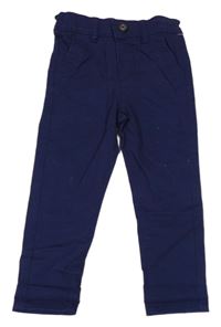 Tmavomodré plátěné chino kalhoty Dunnes