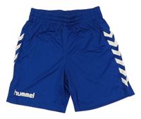 Modré sportovní kraťasy s pruhy Hummel