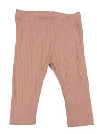 Světlerůžové žebrované legíny H&M
