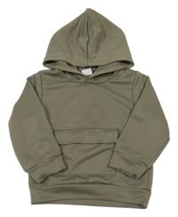 Khaki mikina s kapsou a kapucí 