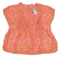 Nové - Oranžovo-tmavorůžová vzorovaná plážová tunika Primark