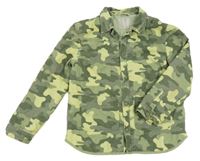 Zeleno-khaki army plátěná lehce zateplená bunda John Lewis