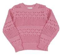 Růžový perforovaný svetr Primark