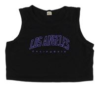 Černý crop top s nápisem