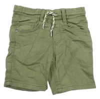 Khaki riflové teplákové kraťasy C&A