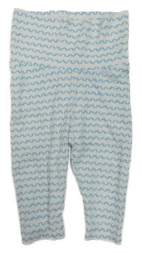 Bílo-modré vzorované legíny H&M