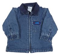Tmavomodrá riflová podšitá bunda s kamionem