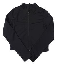 Černá propínací sportovní crop mikina New Look