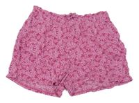 Fuchsiové květované lehké kraťasy Primark