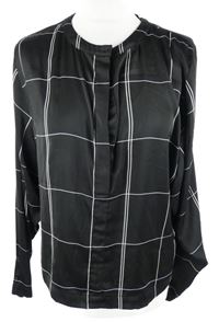 Dámská černá kostkovaná polo halenka H&M