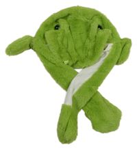 Zelená chlupatá čepice - dinosaurus
