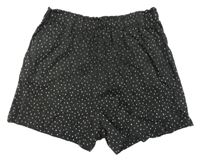 Antracitovo-béžové puntíkaté lehké kraťasy H&M