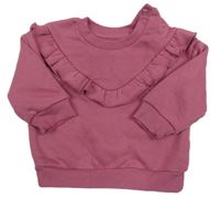 Růžová mikina s volány Primark