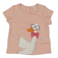 Růžové tričko s husou H&M