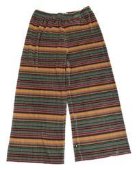 Barevné pruhované plisované culottes kalhoty Molo