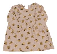 Světlerůžové puntíkaté šaty s koloušky a volánky H&M