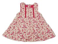 Smetanové manšestrové šaty se zvířátky a stromečky Debenhams
