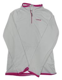 Bílo-růžová sportovní mikina s logem Decathlon