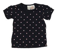 Tmavomodro-světlerůžové puntíkaté tričko H&M