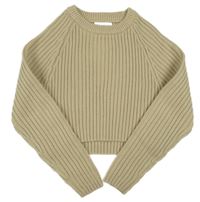 Pískový žebrovaný crop svetr Primark