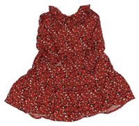 Červeno-černé leopardí šaty s límečkem Matalan