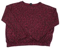 Vínové třpytivé úpletové triko s leopardím vzorem Y.F.K.