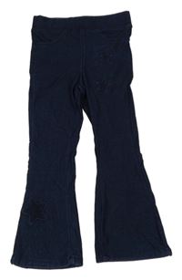 Tmavomodré flare tregíny riflového vzhledu s hvězdičkami Denim Co.