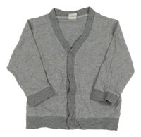 Šedo-bílý pruhovaný propínací svetr H&M