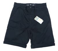 Nové - Tmavomodré plátěné chino kraťasy Primark