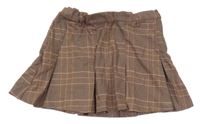 Hnědo-černá vzorovano/kostkovaná skládaná sukně H&M