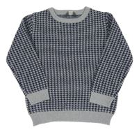 Tmavomodro-šedý vzorovaný svetr Primark