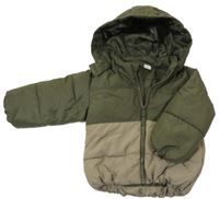 Khaki-béžová šusťáková zimní bunda s kapucín H&M