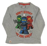 Šedé melírované triko Lego Ninjago