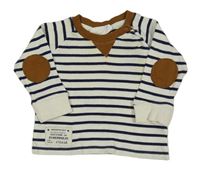 Smetanovo-tmavomodré pruhované mikinotriko H&M