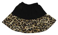 Černo-béžová sukně s leopardím vzorem