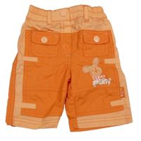 Oranžové plátěné kalhoty s králíčkem 