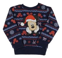 Tmavomodro-červená mikina s Mickeym Disney
