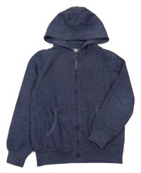 Tmavomodrá melírovaná propínací mikina s kapucí Y.F.K.