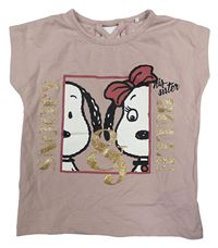 Starorůžové tričko se Snoopym Name it