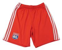 Červeno-bílé sportovní kraťasy s výšivkou Adidas