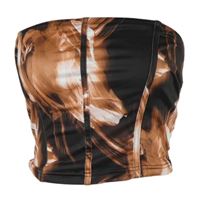 Nové - Dámský černo-starorůžový vzorovaný bandeau top Shein 