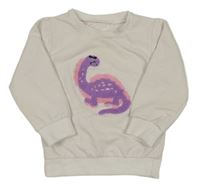 Smetanová mikina s dinosaurem 
